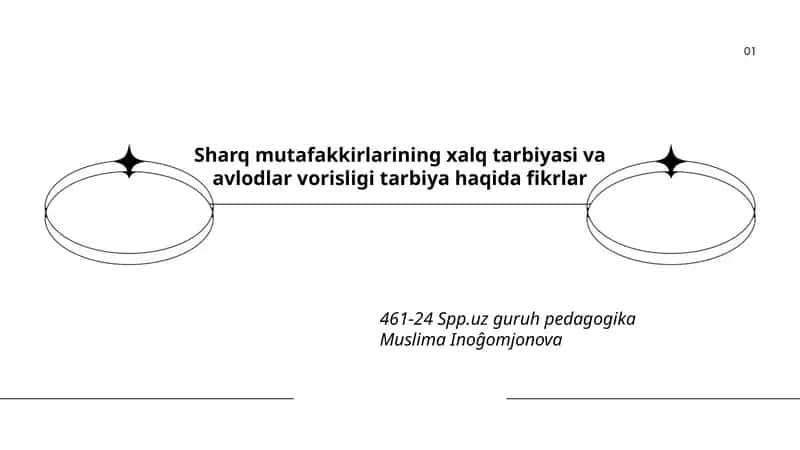 Sharq mutafakkirlarining xalq tarbiyasi va avlodlar vorisligi tarbiya haqida fikrlar 1