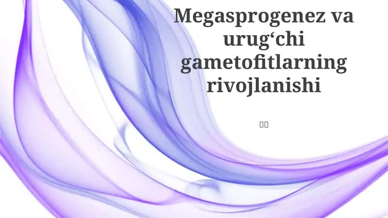 Megasporogenez: Boshlanish 1