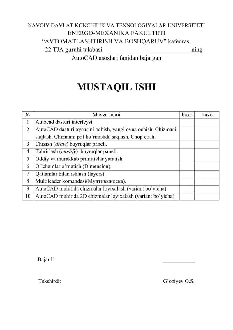 AutoCAD asoslari 1