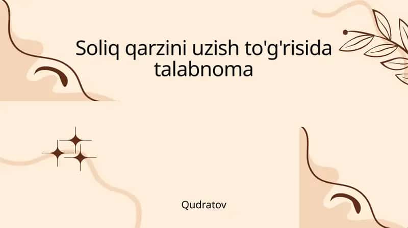 Soliq qarzini uzish to'g'risida talabnoma 1