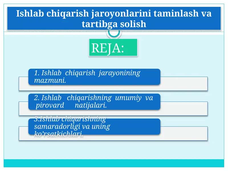 Ishlabchiqarish jarayonlari 1