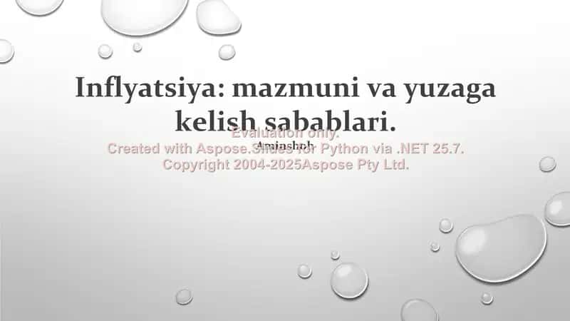 Inflyatsiya: mazmuni va yuzaga kelish sabablari 1