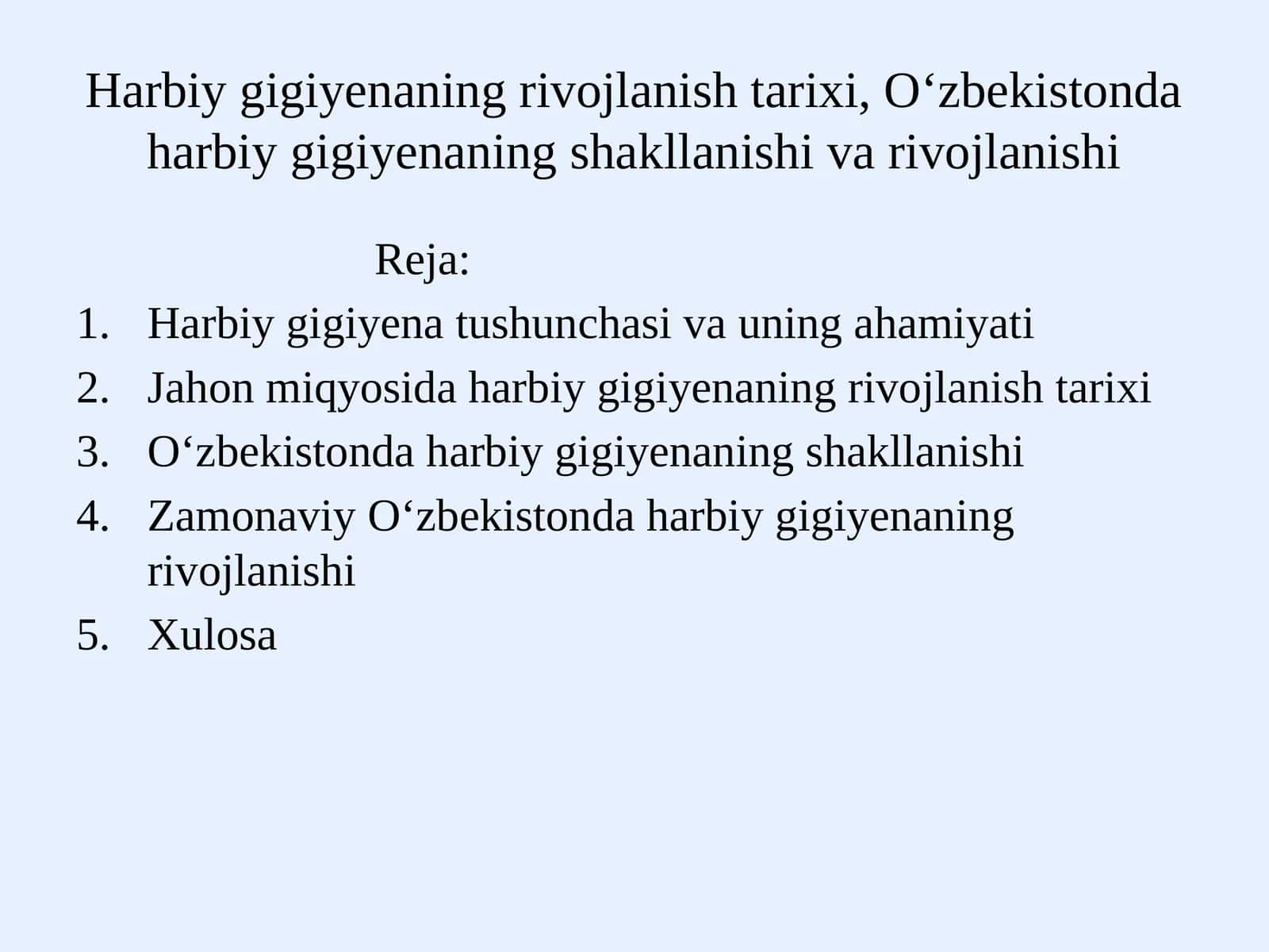 Harbiy gigiyenaning rivojlanish tarixi,Oʻzbekistondaharbiy gigiyenaning shakllanishi va rivojlanishi 1
