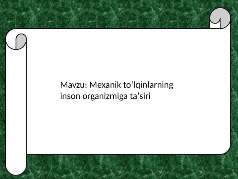 Mexanik toʻlqinlarning inson organizmiga taʼsiri 1