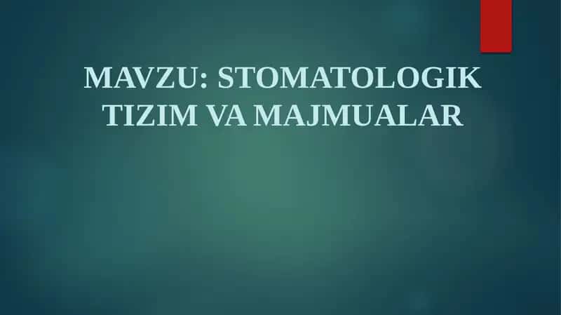 Stomatologiya 1
