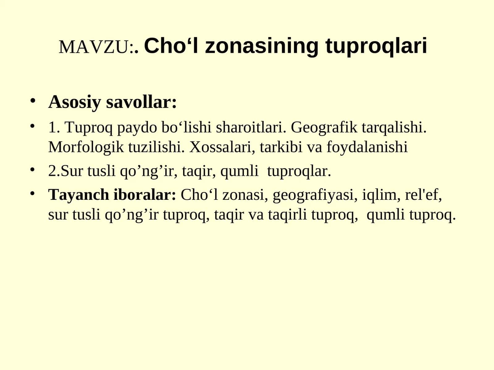 Cho‘l zonasining tuproqlari 1