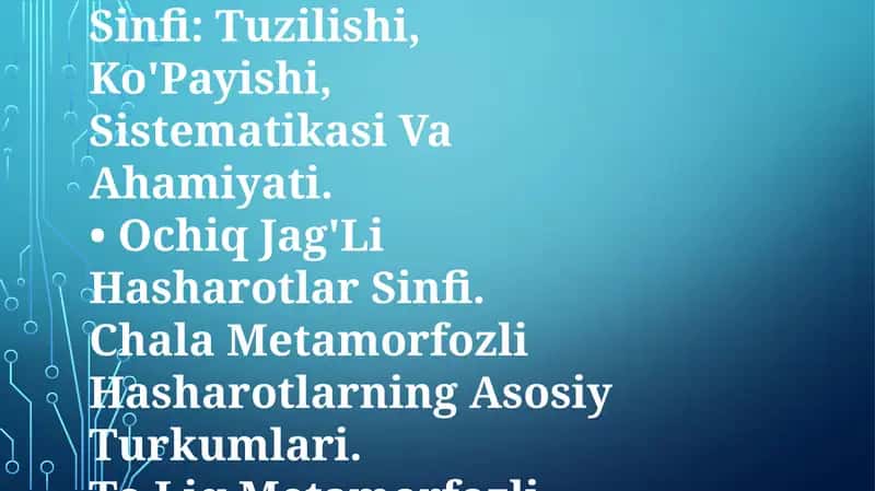 Hasharotlar Katta Sinfi: Vakillarining Tuzilishi Va Ko'Payishi 1