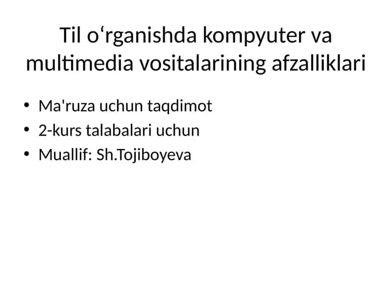 Kompyuter va Multimedia Vositalari 1