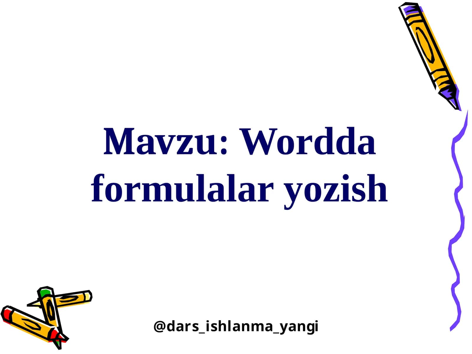 Wordda formulalar yozish 1