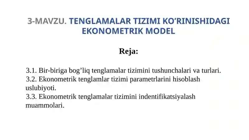 Ekonometrik tenglama tizimi