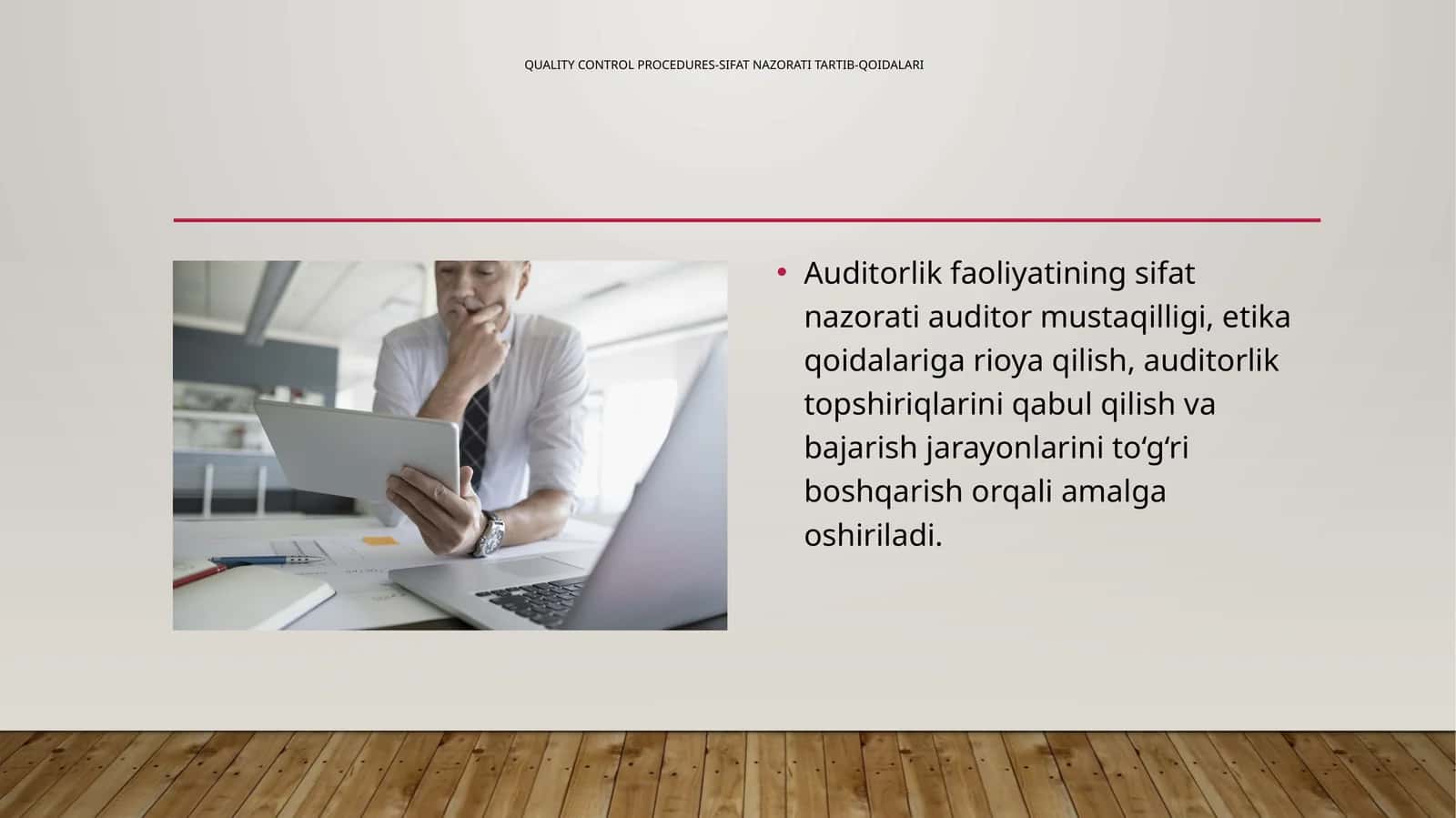 Auditorlik faoliyatining sifat nazorati 1