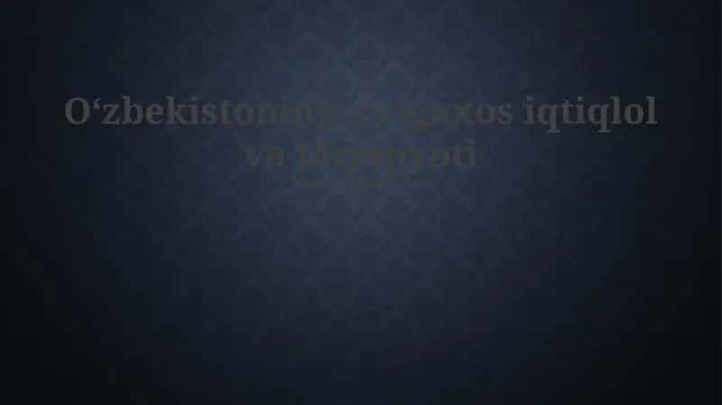 Oʻzbekiston Mustaqilligining Eʼlon Qilinishi 1