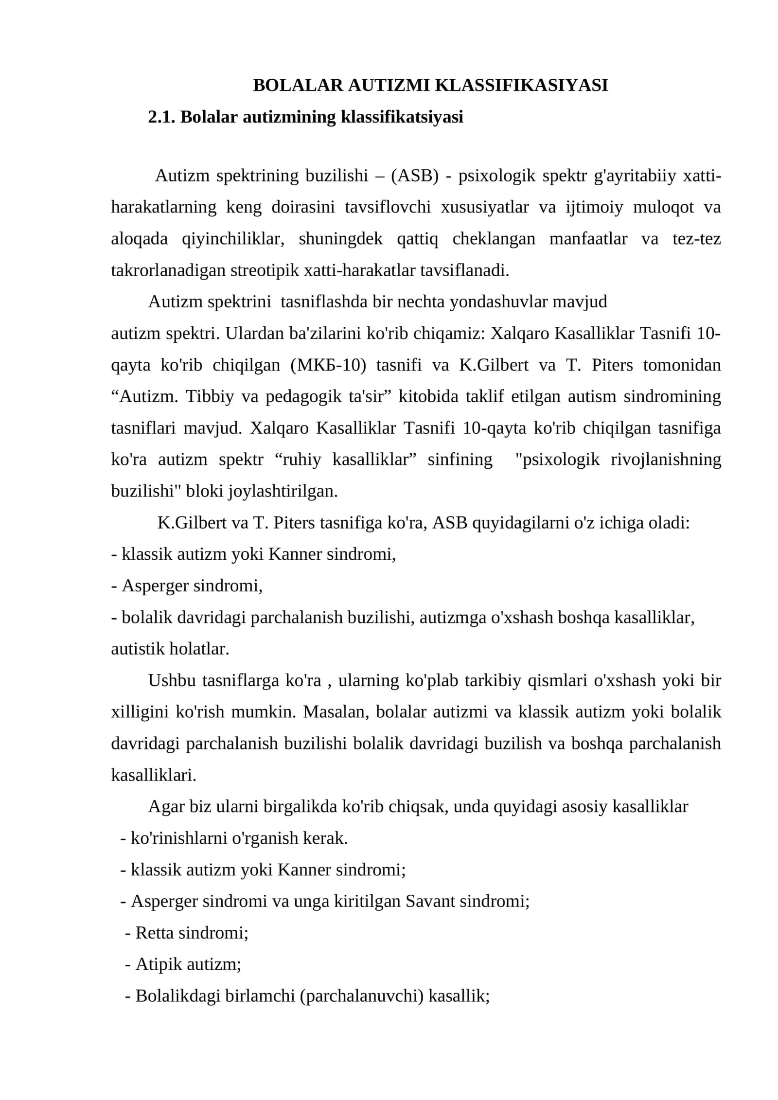 BOLALAR AUTIZMI KLASSIFIKASIYASI 1