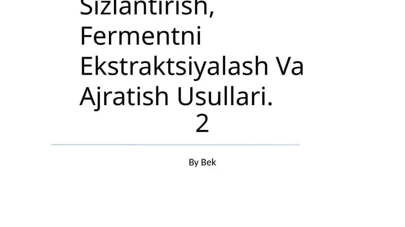 O'Simliklarni Tayorlash, Maydalash, Yog' Sizlantirish, Fermentni Ekstraktsiyalash Va Ajratish Usullari 1