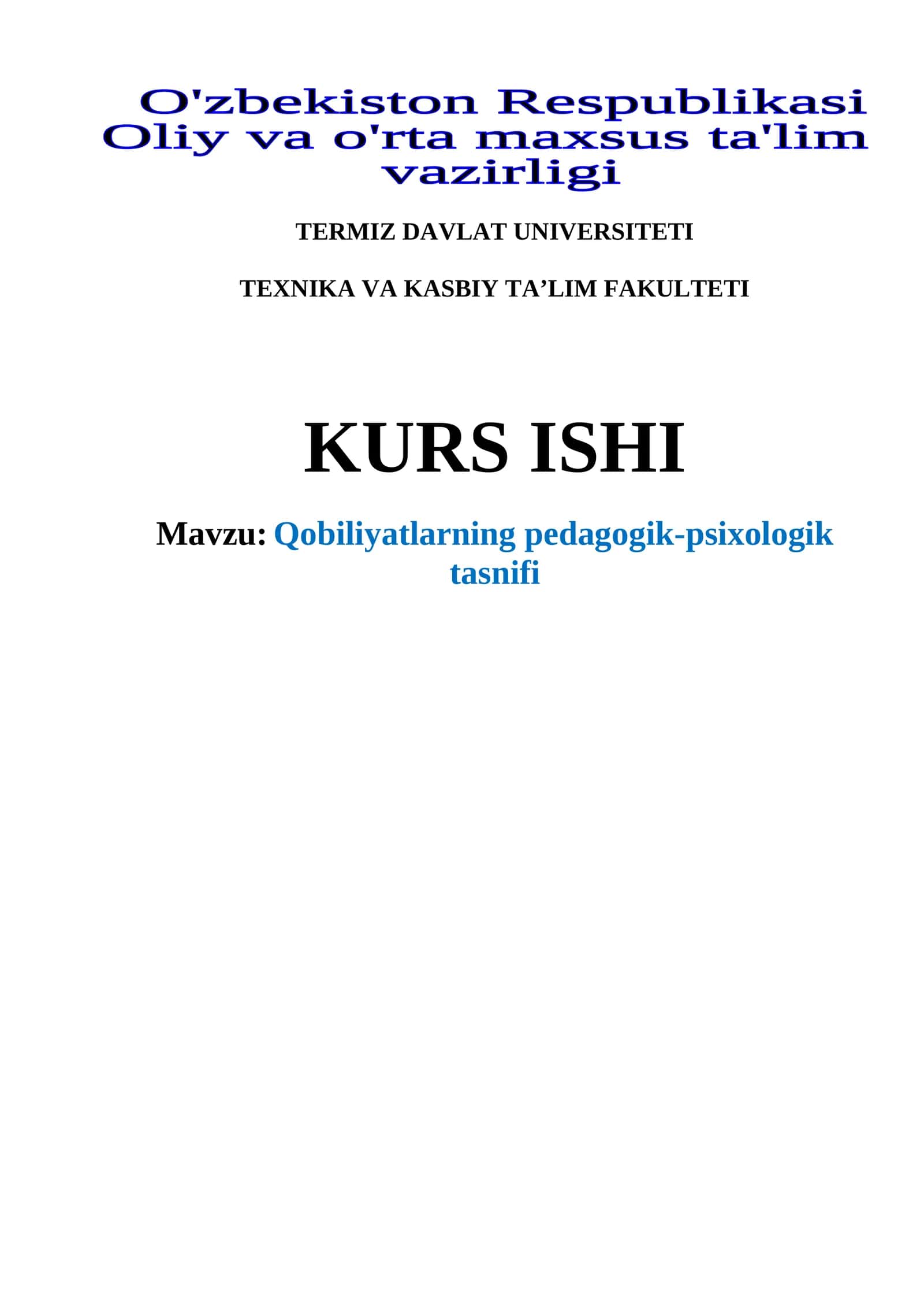 Qobiliyatlarning pedagogik-psixologik tasnifi 1