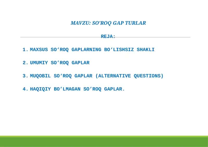 SO'ROQ GAPTURLAR 1