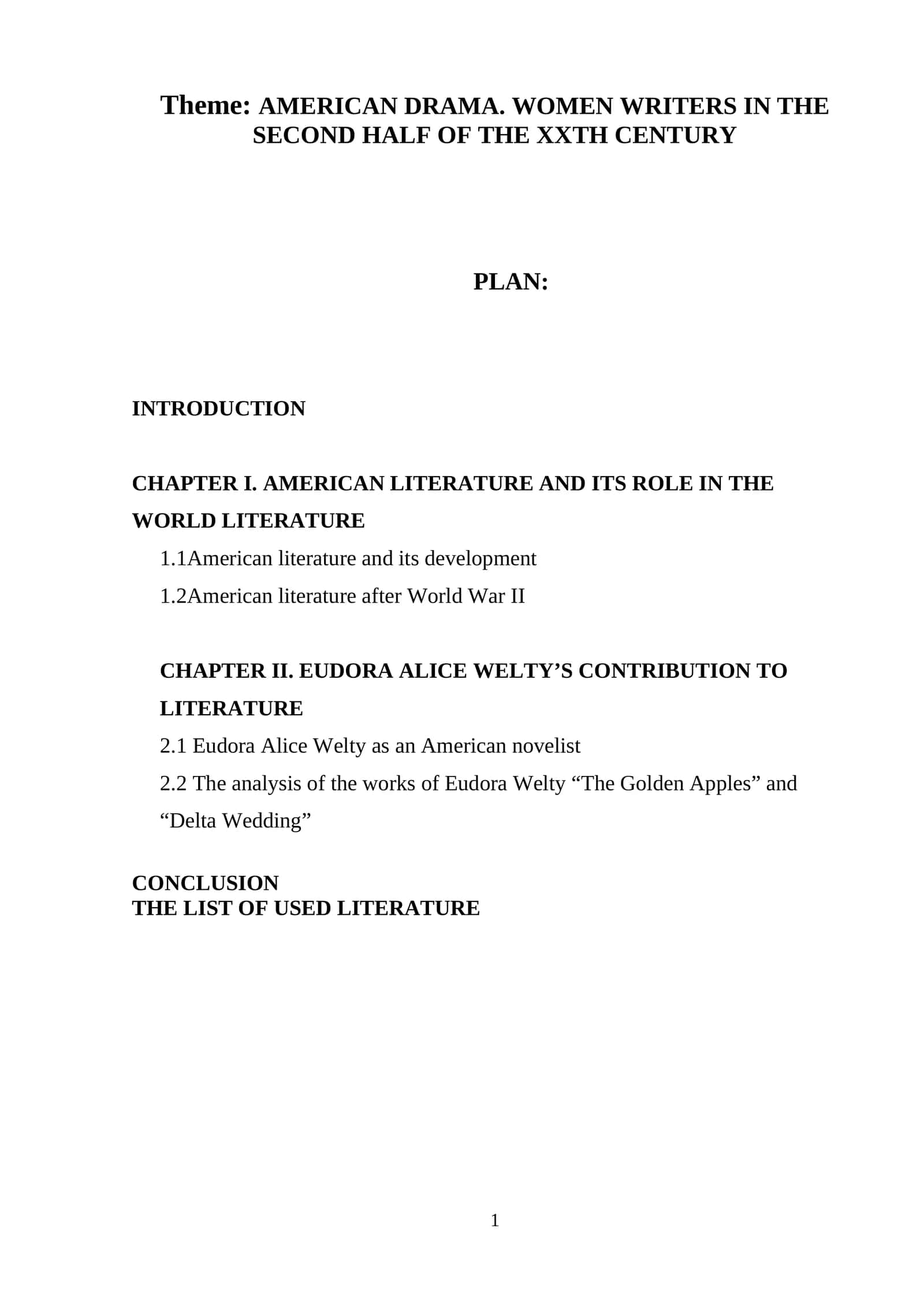 AMERICAN DRAMA. WOMEN WRITERS IN THE SECOND HALF OF THE XXTH CENTURY 1