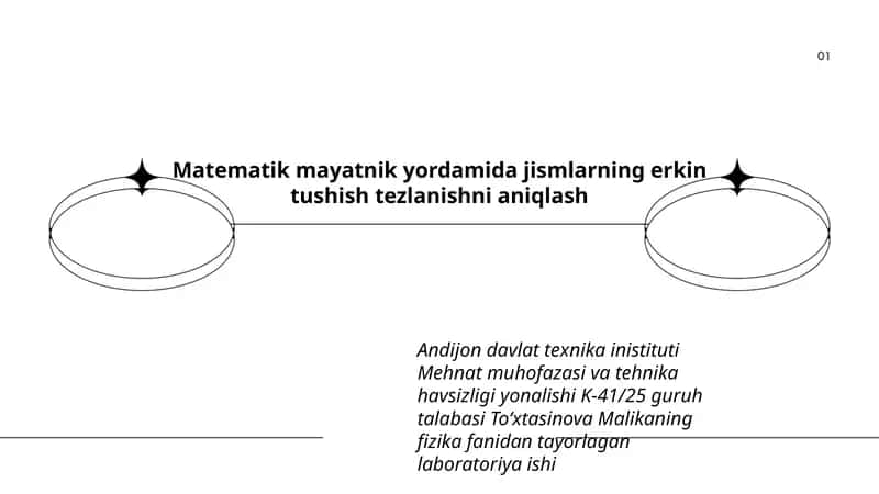 Matematik mayatnik yordamida jismlarning erkin tushish tezlanishni aniqlash 1