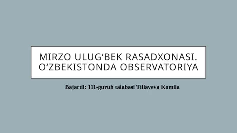 Ulugʻbek rasadxonasi 1