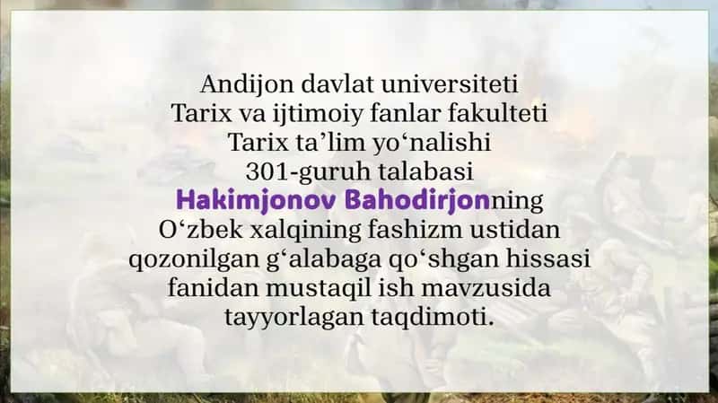 Oʻzbekxalqining fashizm ustidan qoʻzoni 1