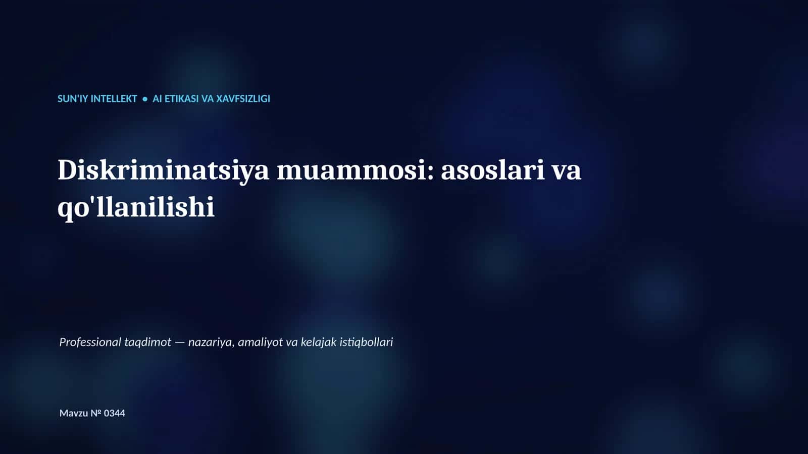 Diskriminatsiya muammosi: asoslari va qo'llanilishi 1