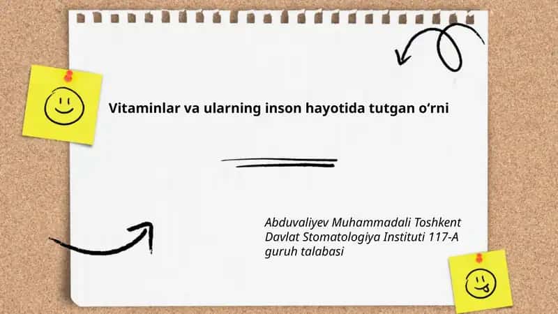 Vitaminlar va ularning inson hayotida tutgan oʻrni 1
