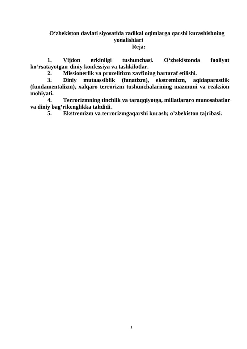 Vijdon Erkinligi Tushunchasi 1