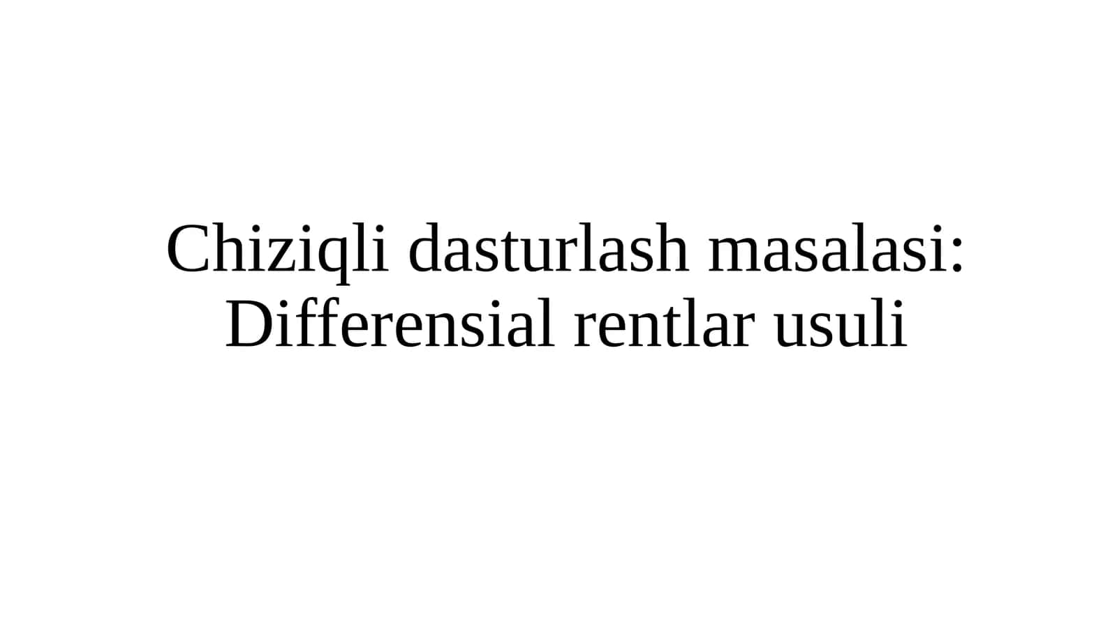 Differensial rent rusuli 1