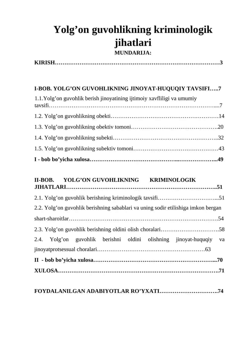 Yolg’on guvohlikning kriminologik jihatlari 1