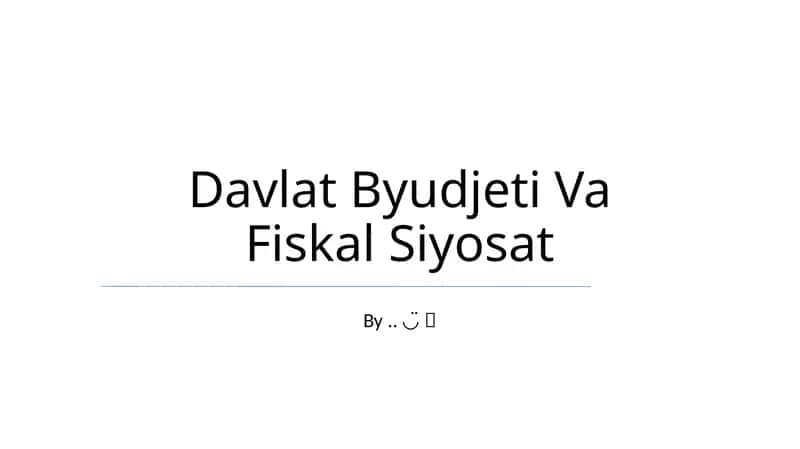 Davlat Byudjeti Va Fiskal Siyosat 1