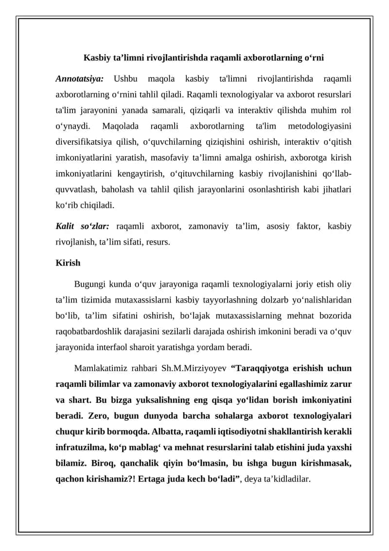 Raqamli Axborotlar va Ta'lim 1