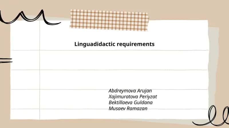 Linguadidactic requirements 1