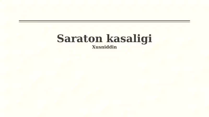 Saraton kasaligi