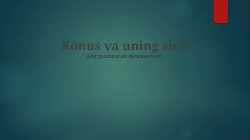 Konus va uning sirti 1