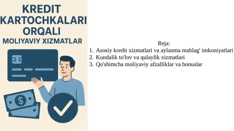 kredit kartochlari orqali moliyaviy xizmatlar haqida 11 betlik taqdimot 1