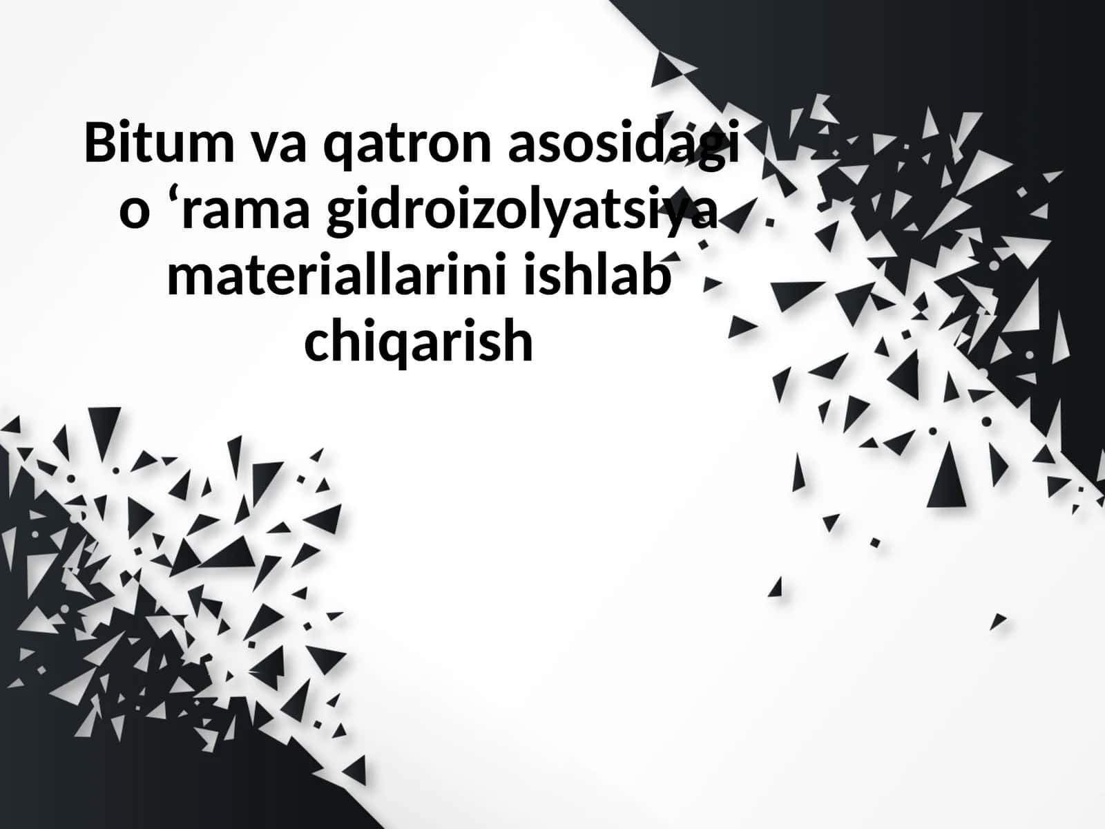 Bitum vaqatronasosidagi ‘ramagidroizolyatsiya materiallarini ishlab chiqarish 1
