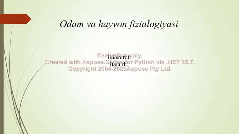 Odam va hayvon fizialogiyasi 1