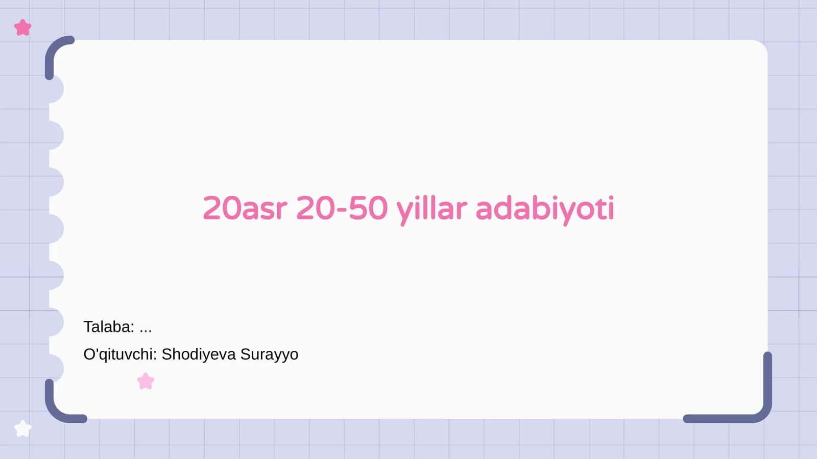 20asr 20-50 yillar adabiyoti 1