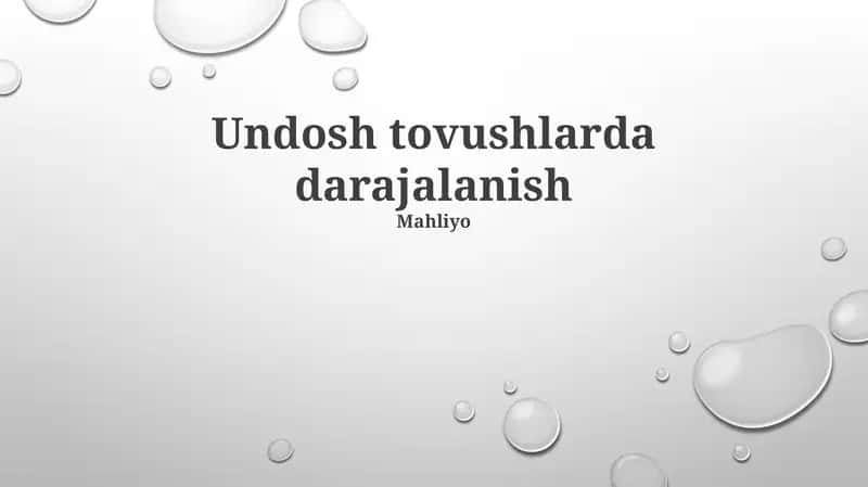 Undosh tovushlarda darajalanish 1