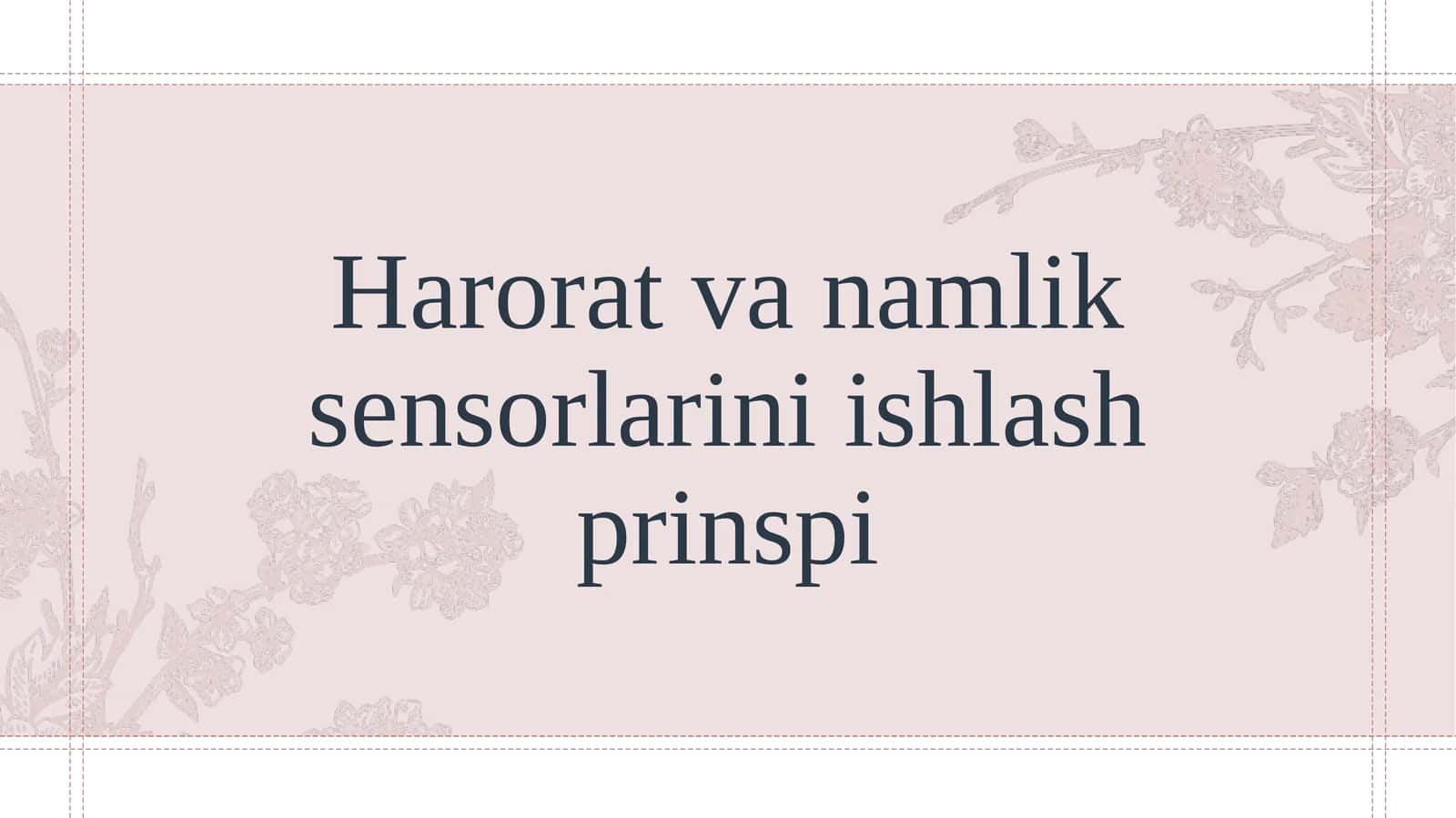 Harorat va namlik sensorlarini ishlash prinspi 1