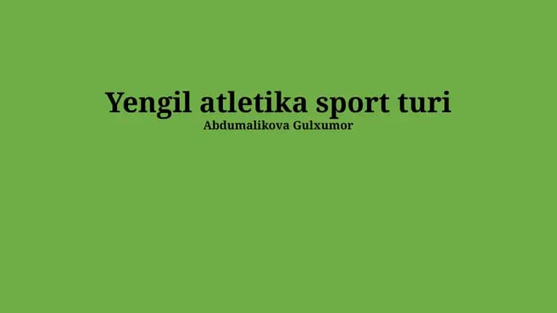 Yengil atletika sport turi 1