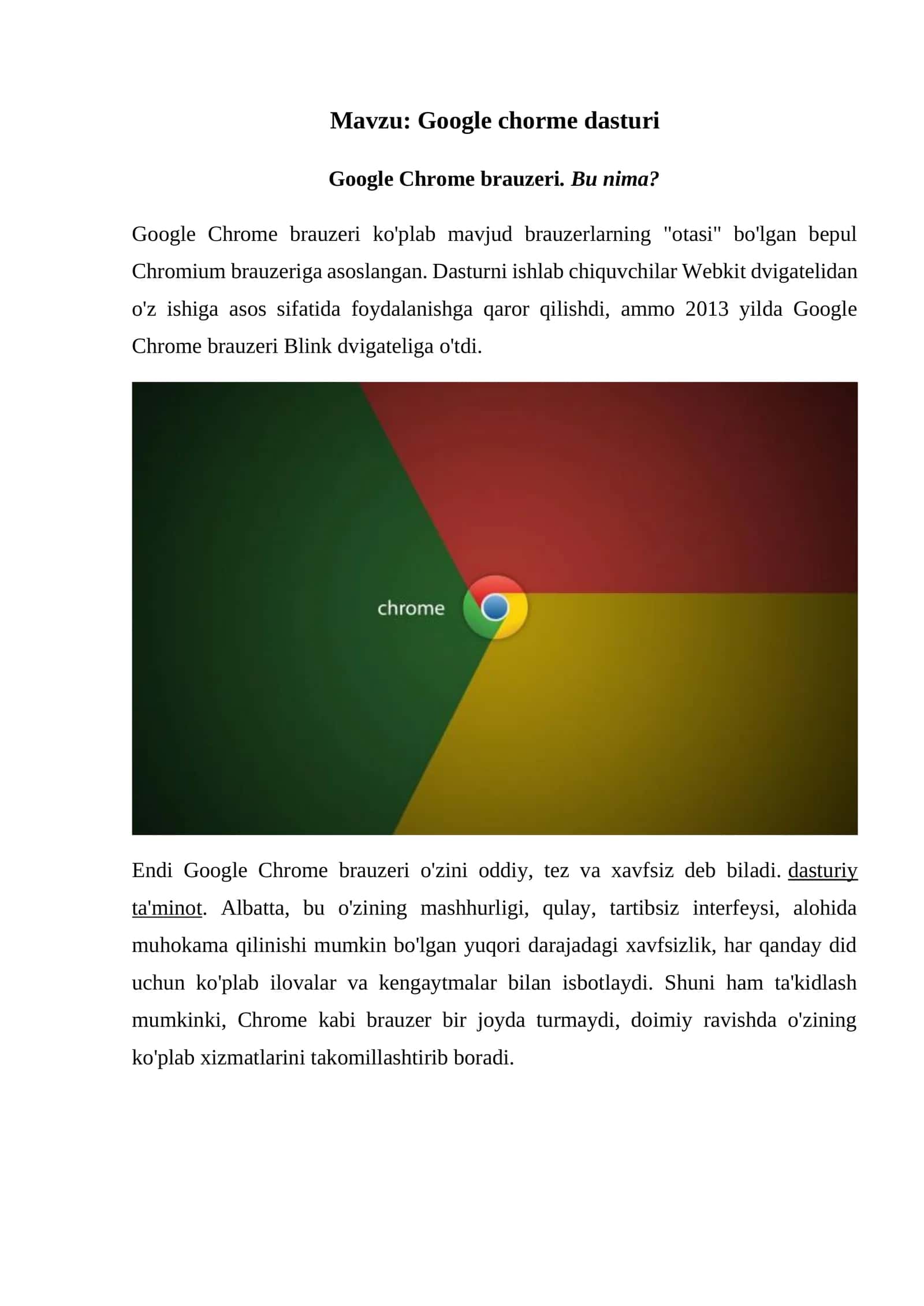 Google Chrome dasturi 1