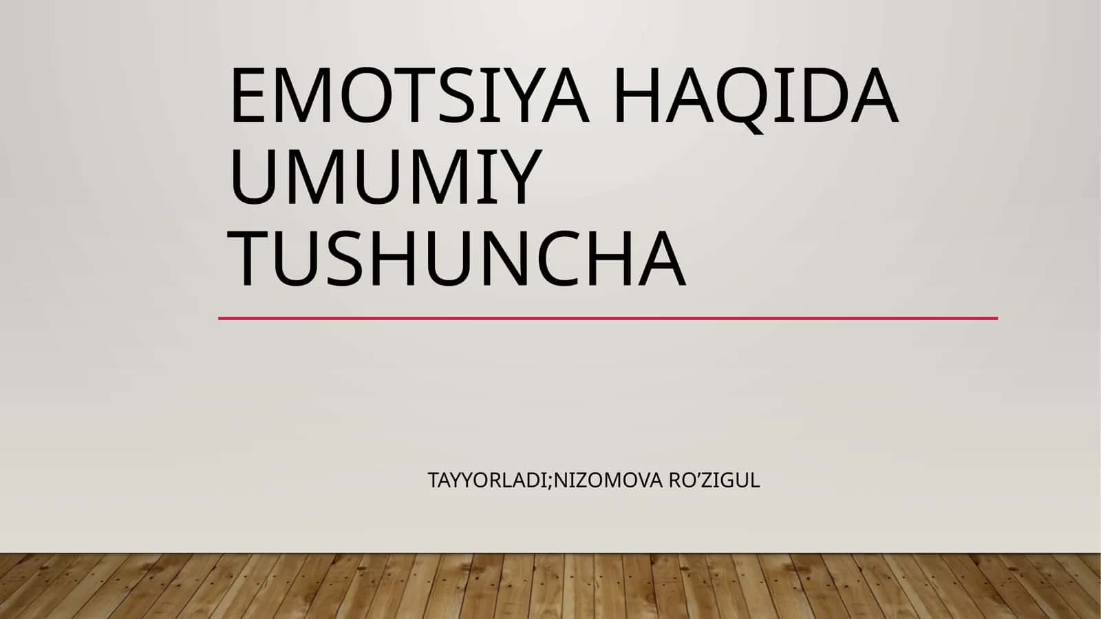 Emotsiya Haqida Umumiy Tushuncha 1