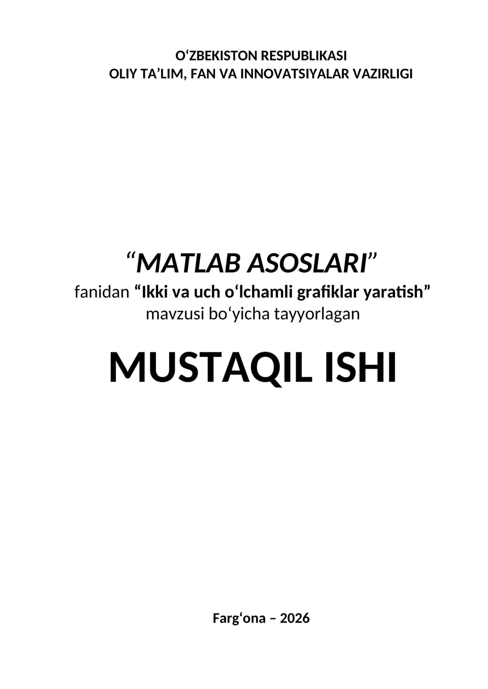 Ikki va uch o‘lchamli grafiklar yaratish 1