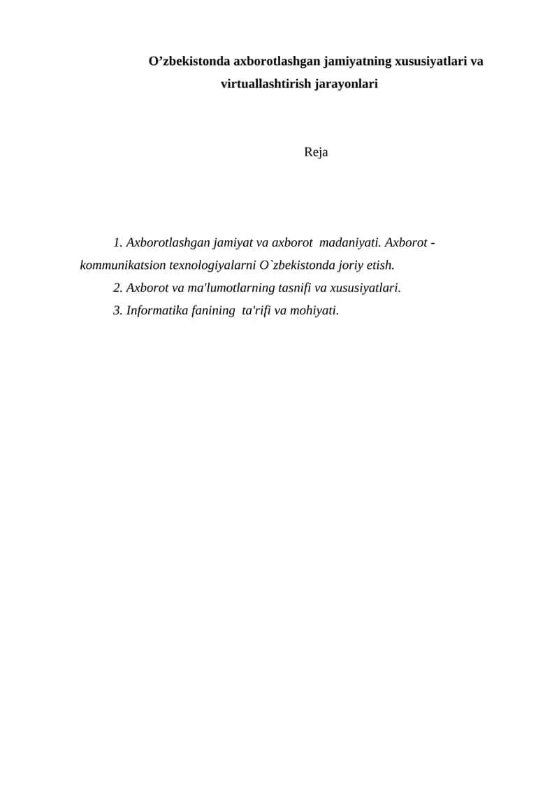 Informatika va axborot tеxnologiyalari 1