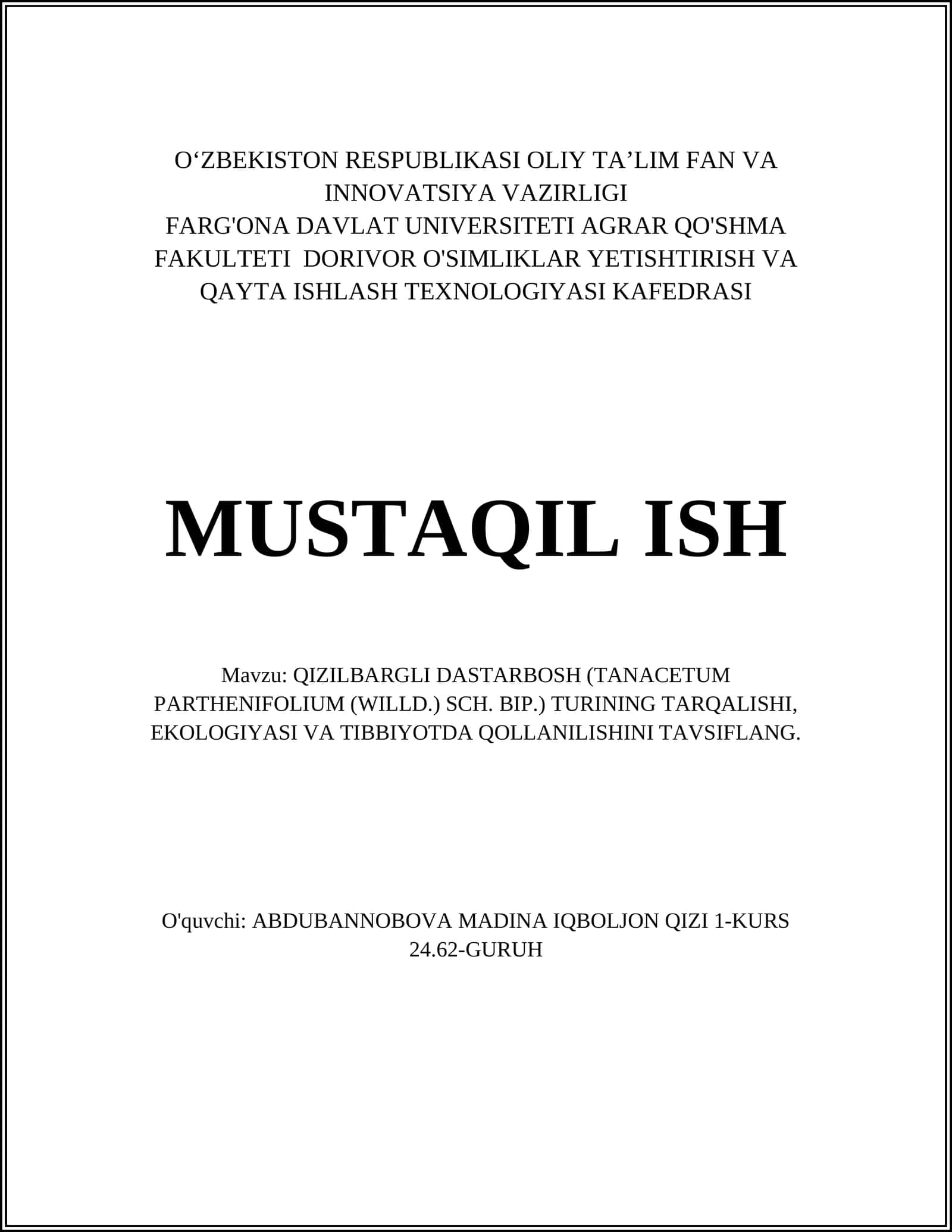 QIZILBARGLI DASTARBOSH (TANACETUM PARTHENIFOLIUM (WILLD.) SCH. BIP.) 1