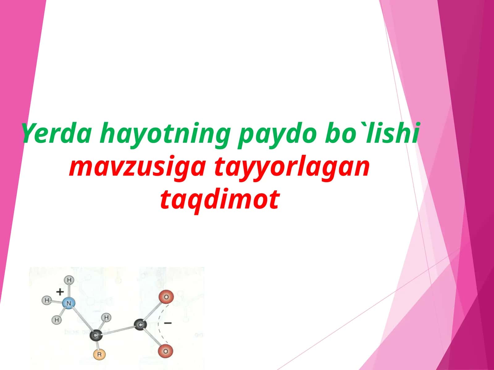 Hayotning paydo bo`lishi 1