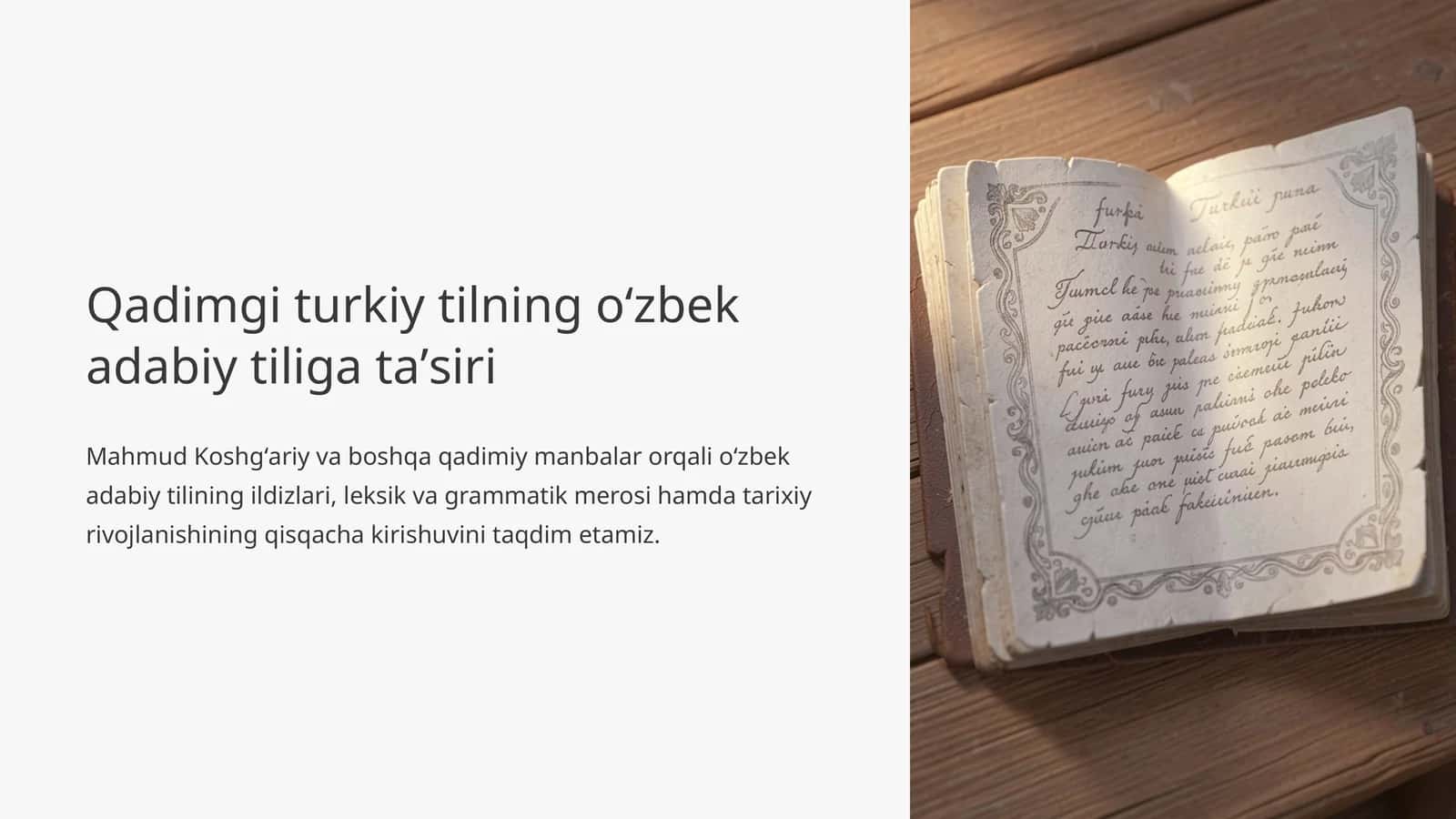 Qadimgi turkiy tilning oʻzbek adabiy  tiliga taʼsiri 1