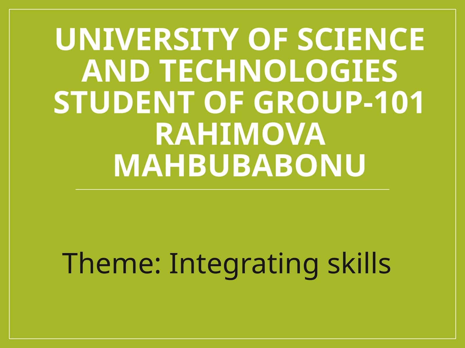 Integrating Skills by Peter Lucantoni 1