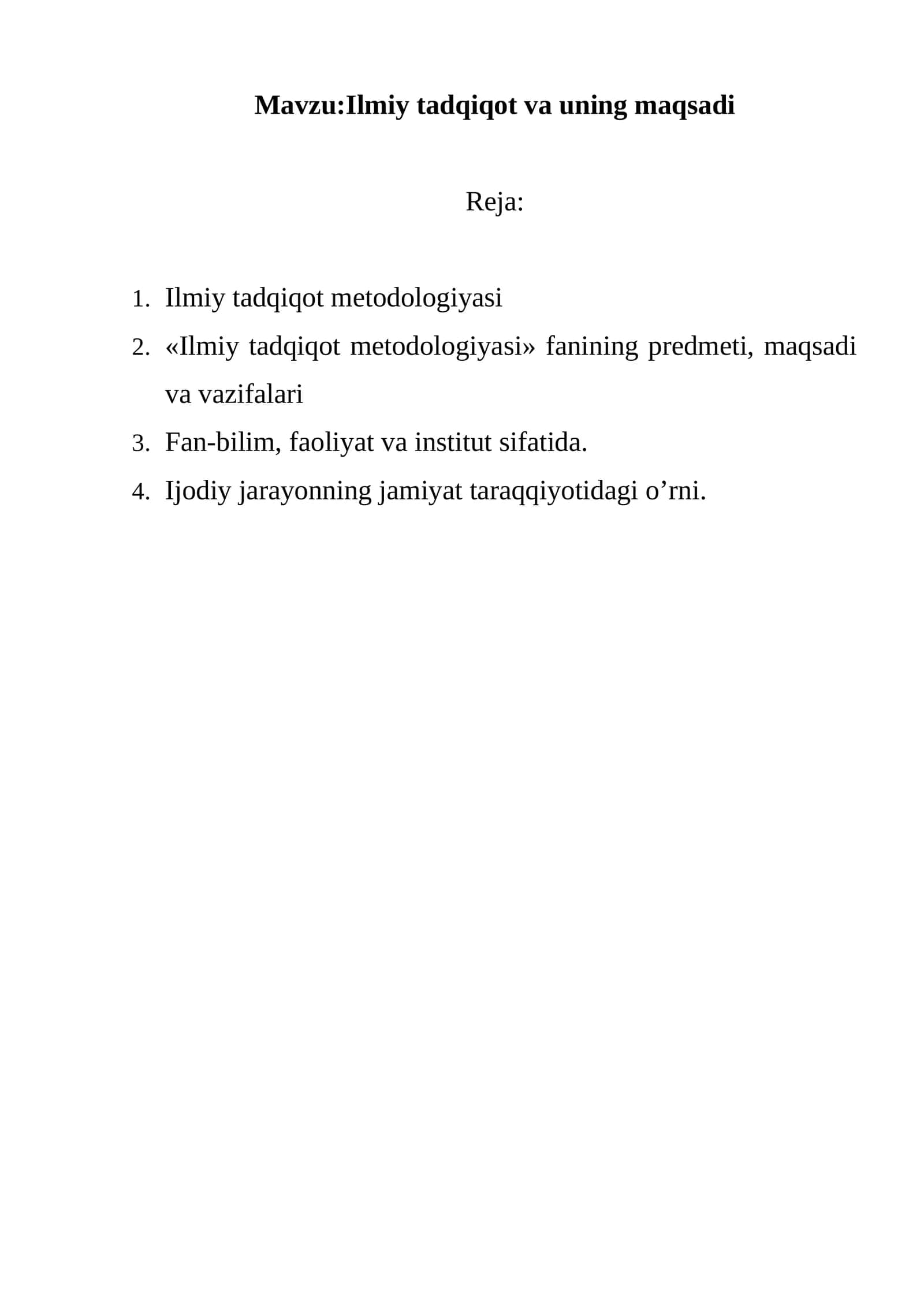 Ilmiy tadqiqot va uning maqsadi 1